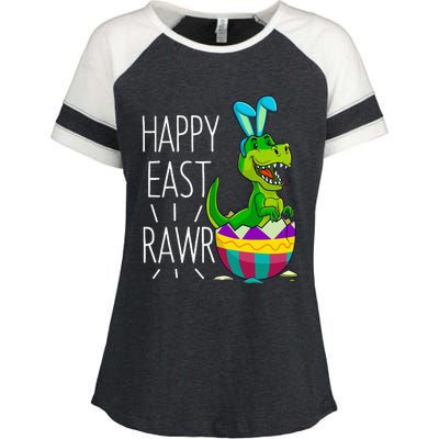 Easter T Rex Dinosaur Bunny Egg Costume Happy Eastrawr Enza Ladies Jersey Colorblock Tee