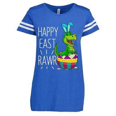 Easter T Rex Dinosaur Bunny Egg Costume Happy Eastrawr Enza Ladies Jersey Football T-Shirt