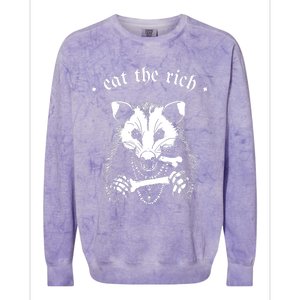 Eat The Rich Possum Anti Fascist Colorblast Crewneck Sweatshirt