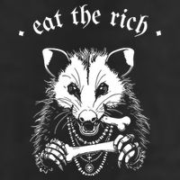 Eat The Rich Possum Anti Fascist 7 Panel Mesh Trucker Snapback Hat