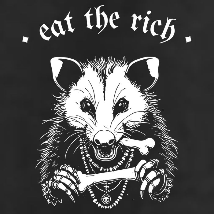 Eat The Rich Possum Anti Fascist 7 Panel Mesh Trucker Snapback Hat
