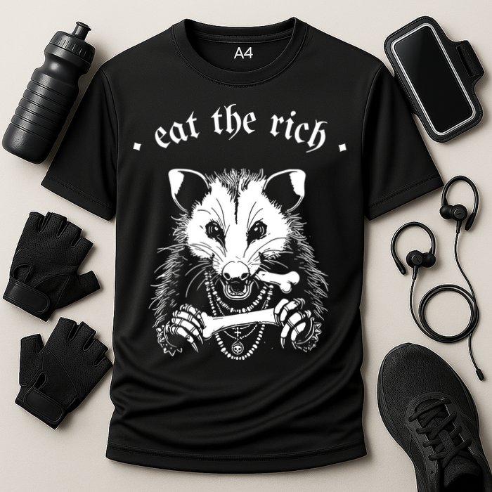 Eat The Rich Possum Anti Fascist Cooling Performance Crew T-Shirt