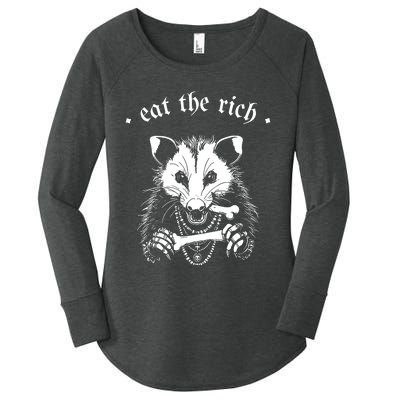 Eat The Rich Possum Anti Fascist Women's Perfect Tri Tunic Long Sleeve Shirt