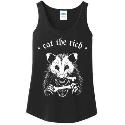 Eat The Rich Possum Anti Fascist Ladies Essential Tank