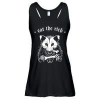 Eat The Rich Possum Anti Fascist Ladies Essential Flowy Tank