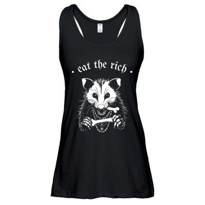 Eat The Rich Possum Anti Fascist Ladies Essential Flowy Tank