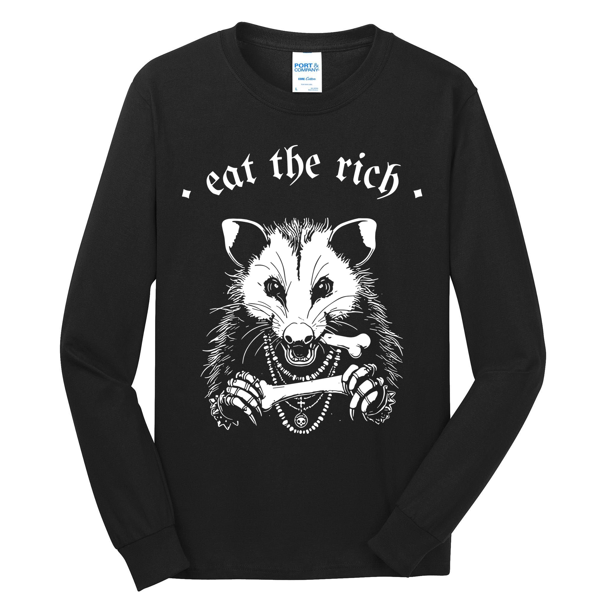 Eat The Rich Possum Anti Fascist Tall Long Sleeve T-Shirt