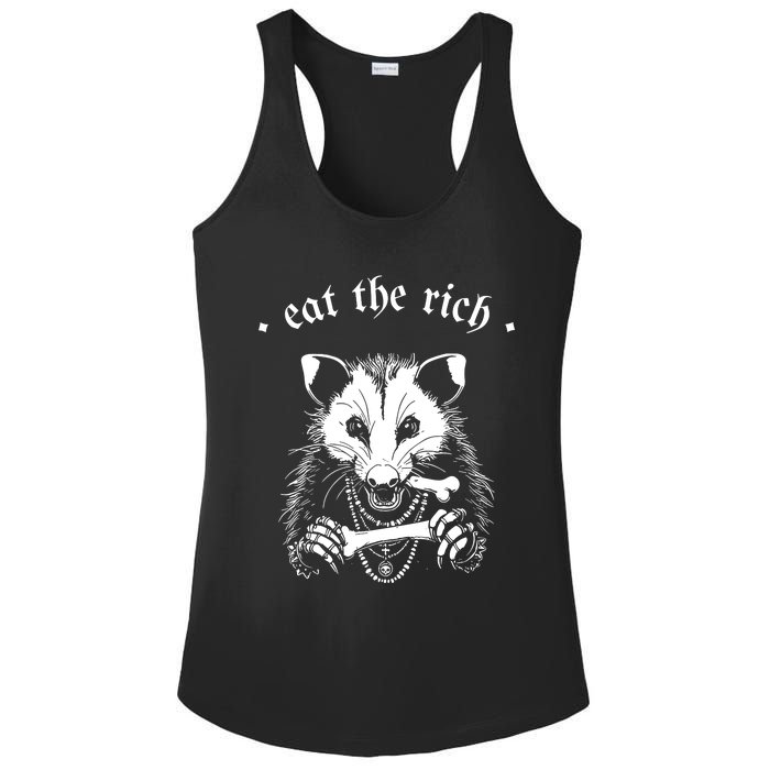 Eat The Rich Possum Anti Fascist Ladies PosiCharge Competitor Racerback Tank