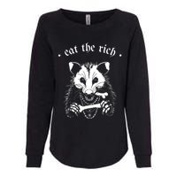 Eat The Rich Possum Anti Fascist Womens California Wash Sweatshirt