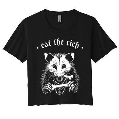 Eat The Rich Possum Anti Fascist Crop Top