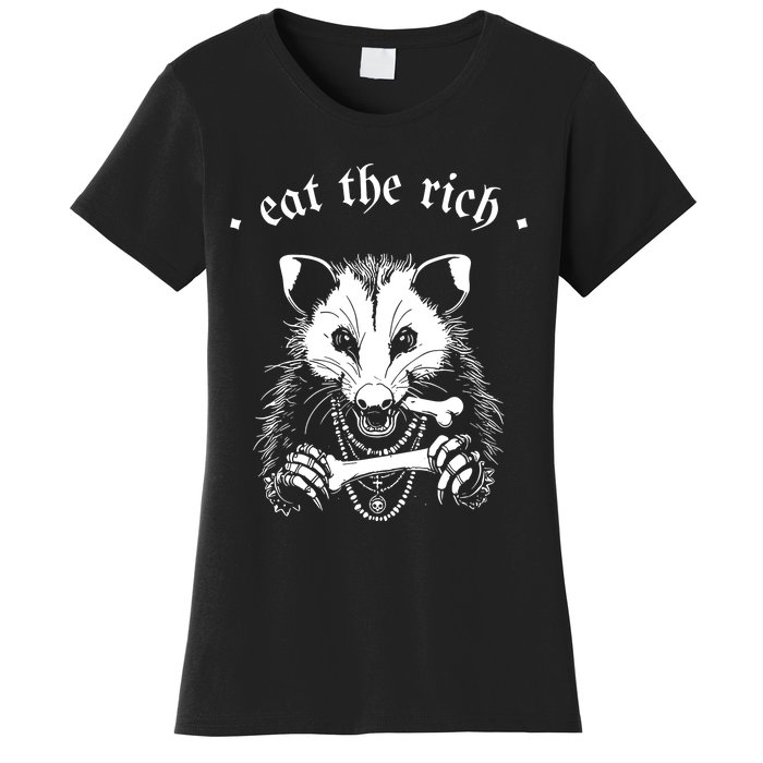 Eat The Rich Possum Anti Fascist Women's T-Shirt