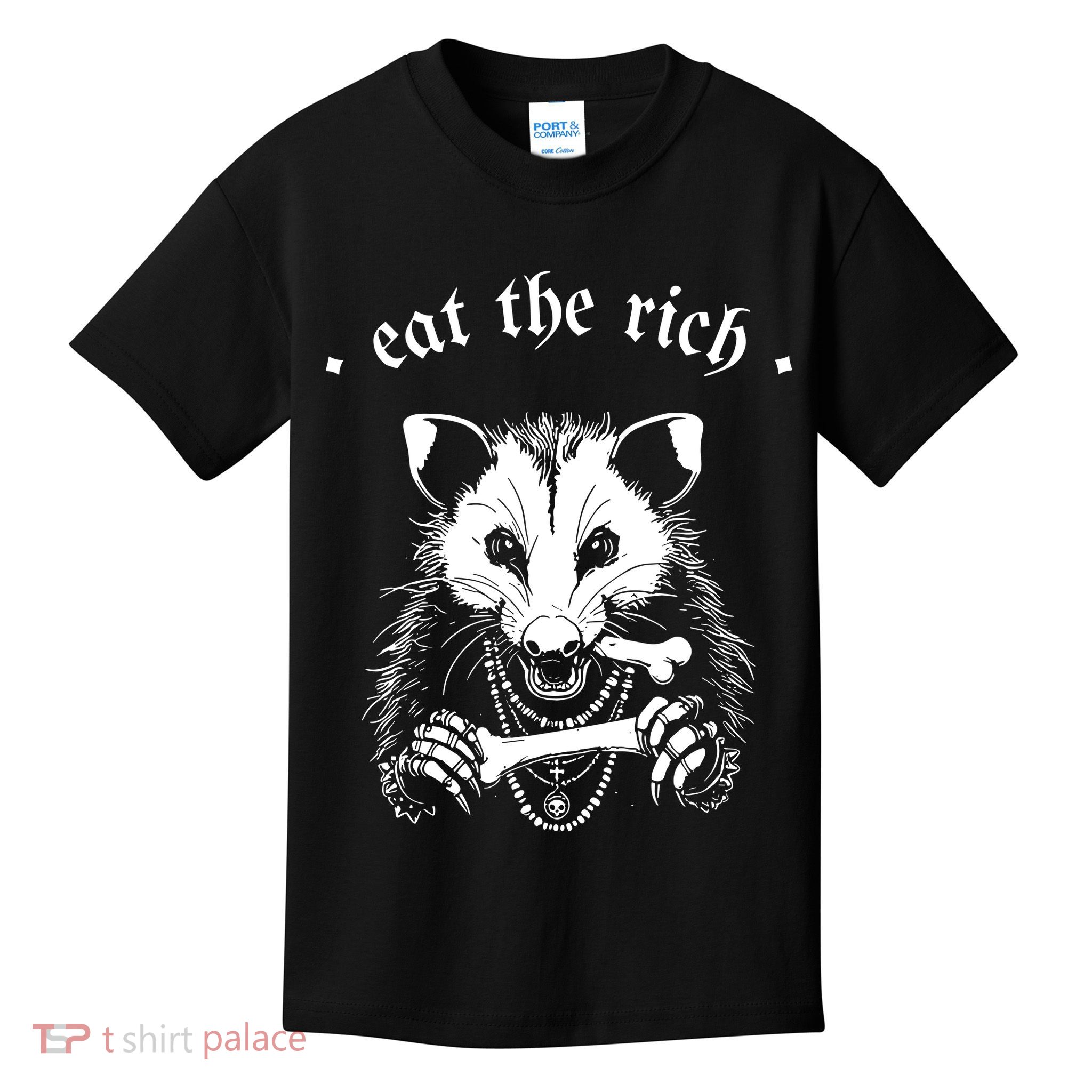 Eat The Rich Possum Anti Fascist Kids T-Shirt