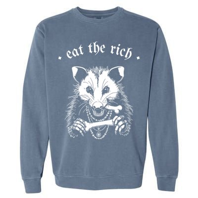 Eat The Rich Possum Anti Fascist Garment-Dyed Sweatshirt