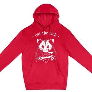 Eat The Rich Possum Anti Fascist Premium Pullover Hoodie