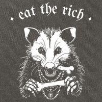 Eat The Rich Possum Anti Fascist Cotton Canvas Backpack