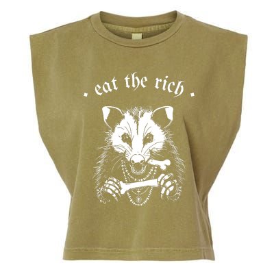 Eat The Rich Possum Anti Fascist Garment-Dyed Women's Muscle Tee