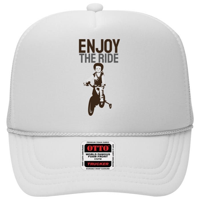 Enjoy The Ride High Crown Mesh Back Trucker Hat