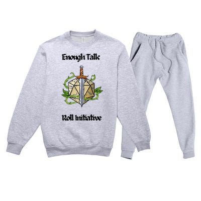 Enough Talk Roll Initiative D20 Rpg Role Playing Premium Crewneck Sweatsuit Set