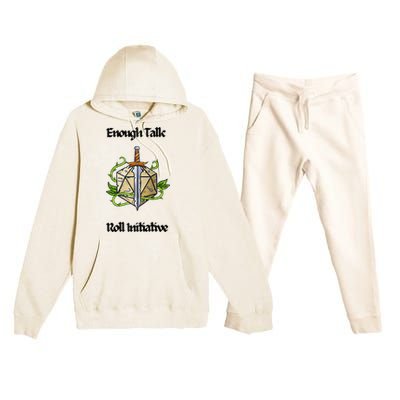 Enough Talk Roll Initiative D20 Rpg Role Playing Premium Hooded Sweatsuit Set