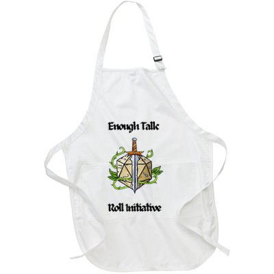 Enough Talk Roll Initiative D20 Rpg Role Playing Full-Length Apron With Pockets