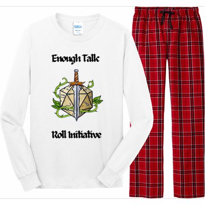 Enough Talk Roll Initiative D20 Rpg Role Playing Long Sleeve Pajama Set