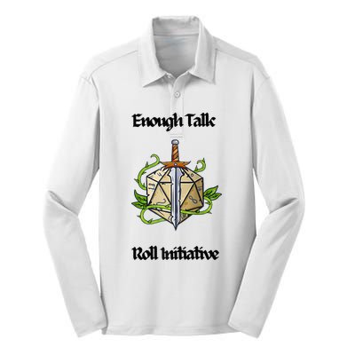 Enough Talk Roll Initiative D20 Rpg Role Playing Silk Touch Performance Long Sleeve Polo