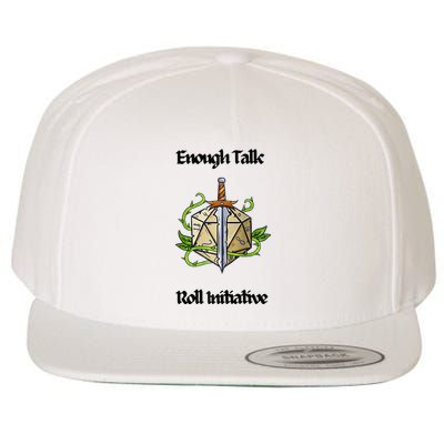 Enough Talk Roll Initiative D20 Rpg Role Playing Wool Snapback Cap