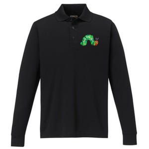 Eat The Richs Hungry Caterpillars Performance Long Sleeve Polo