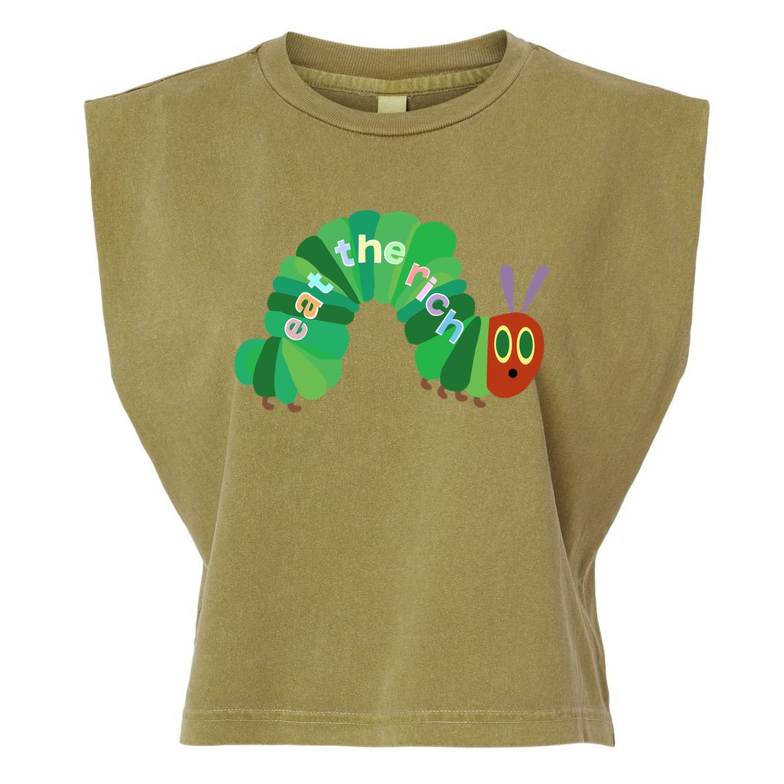 Eat The Richs Hungry Caterpillars Garment-Dyed Women's Muscle Tee