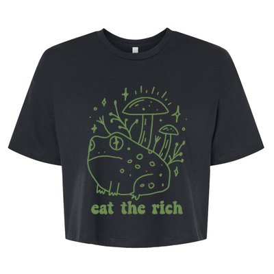 Eat The Rich Frog Anti Capitalist Bella+Canvas Jersey Crop Tee