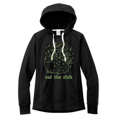 Eat The Rich Frog Anti Capitalist Women's Fleece Hoodie