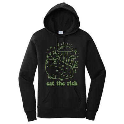 Eat The Rich Frog Anti Capitalist Women's Pullover Hoodie