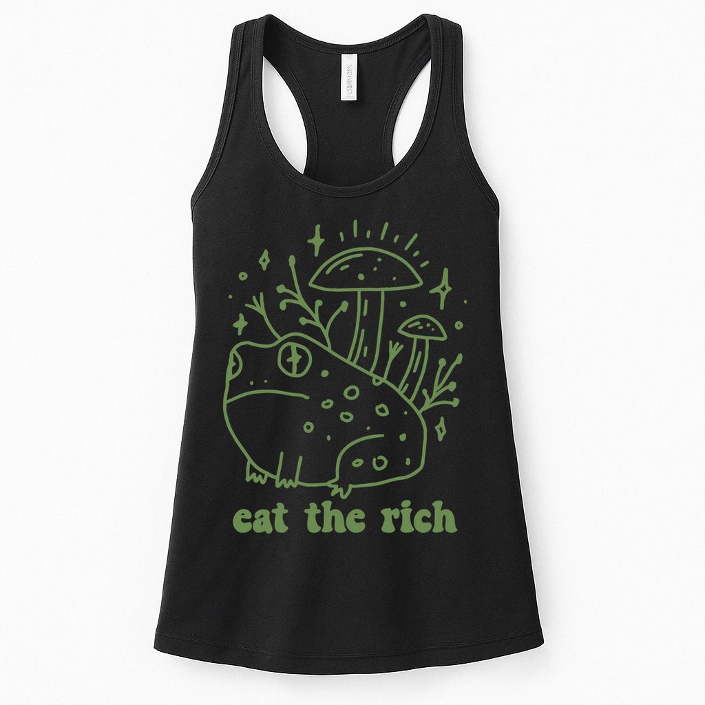 Eat The Rich Frog Anti Capitalist Womens Tank Top