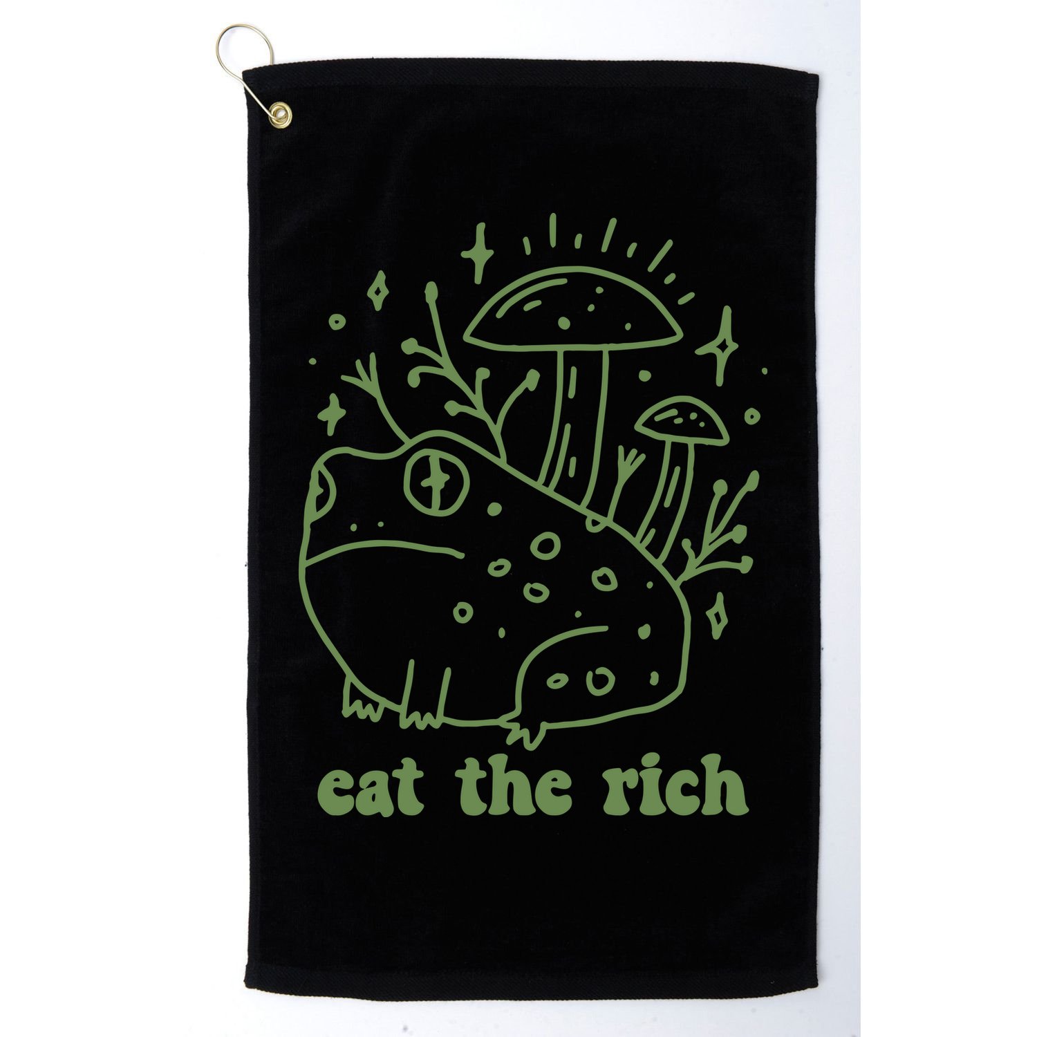 Eat The Rich Frog Anti Capitalist Golf Towel