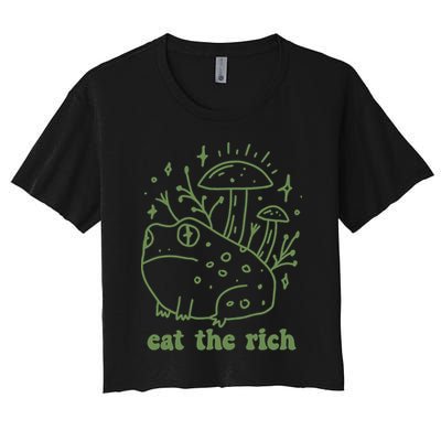 Eat The Rich Frog Anti Capitalist Crop Top
