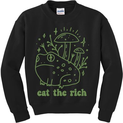 Eat The Rich Frog Anti Capitalist Kids Sweatshirt