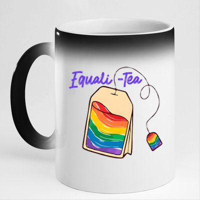 Equali Tea Rainbow Pride Month Lgbt Lgbtq 11oz Black Color Changing Mug