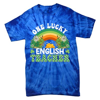 English Teacher Rainbow Saint Patricks Day One Lucky Teacher Great Gift Tie-Dye T-Shirt