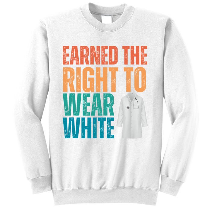 Earned The Right To Wear White White Coat Ceremony Doctor Sweatshirt