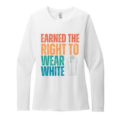 Earned The Right To Wear White White Coat Ceremony Doctor Womens CVC Long Sleeve Shirt