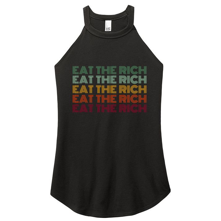 Eat The Rich Socialist Retro Women's Perfect Tri Rocker Tank