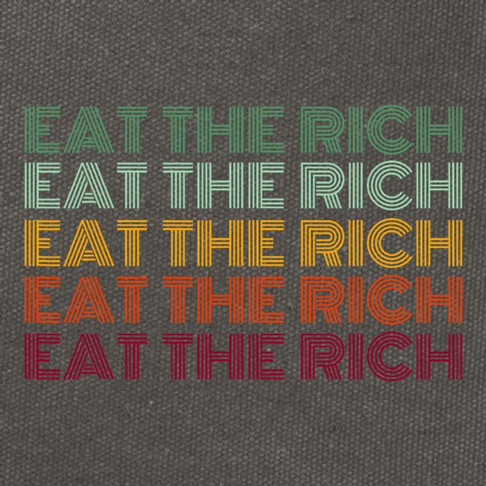 Eat The Rich Socialist Retro Cotton Canvas Backpack
