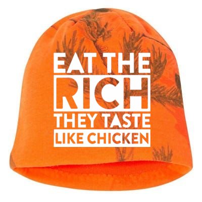 Eat The Rich They Taste Like Chicken Kati - Camo Knit Beanie