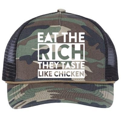 Eat The Rich They Taste Like Chicken Retro Rope Trucker Hat Cap