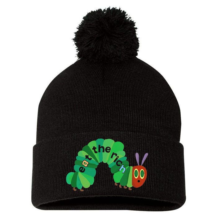 Eat The Rich Hungry Caterpillar Pom Pom 12in Knit Beanie