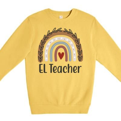 El Teacher Rainbow Heart Premium Crewneck Sweatshirt