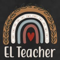 El Teacher Rainbow Heart 7 Panel Mesh Trucker Snapback Hat