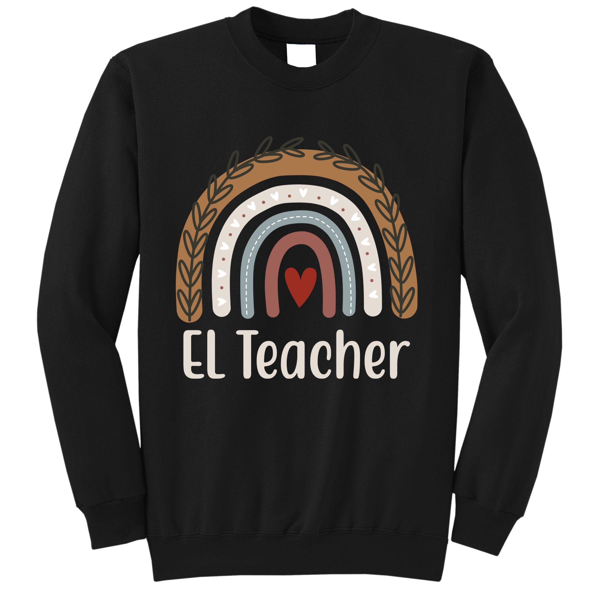 El Teacher Rainbow Heart Sweatshirt