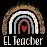 El Teacher Rainbow Heart Drawstring Bag