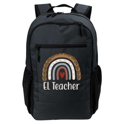 El Teacher Rainbow Heart Daily Commute Backpack